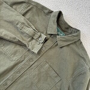 Woolrich Green Label Shirt Mens XL Chamois Flannel Heavyweight Olive